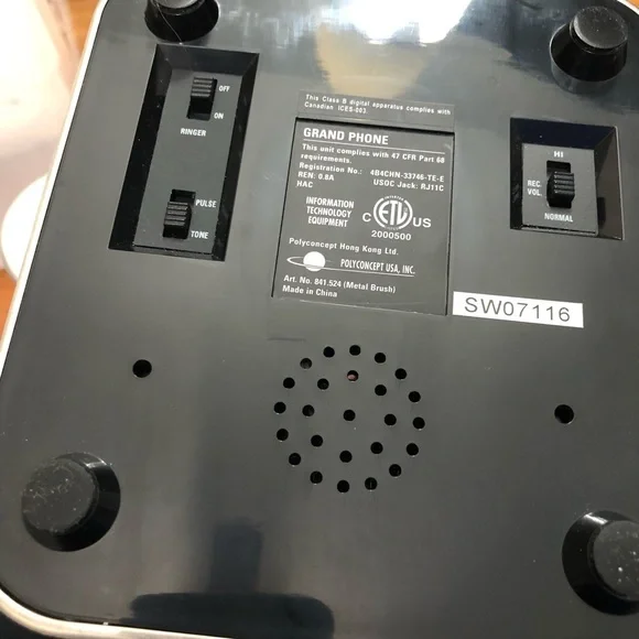 Pottery Barn Retro Grand Phone Brushed Silver Push Button Desktop Telephone - Picture 4 of 4